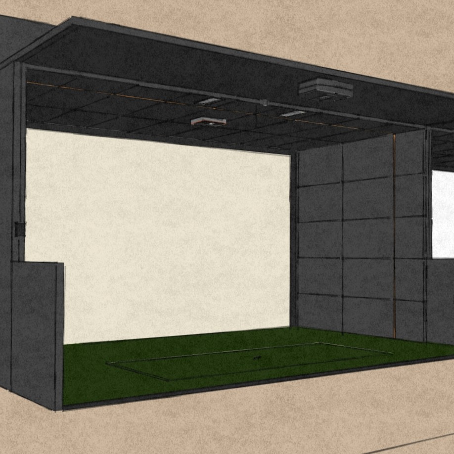 Golf simulator enclosure