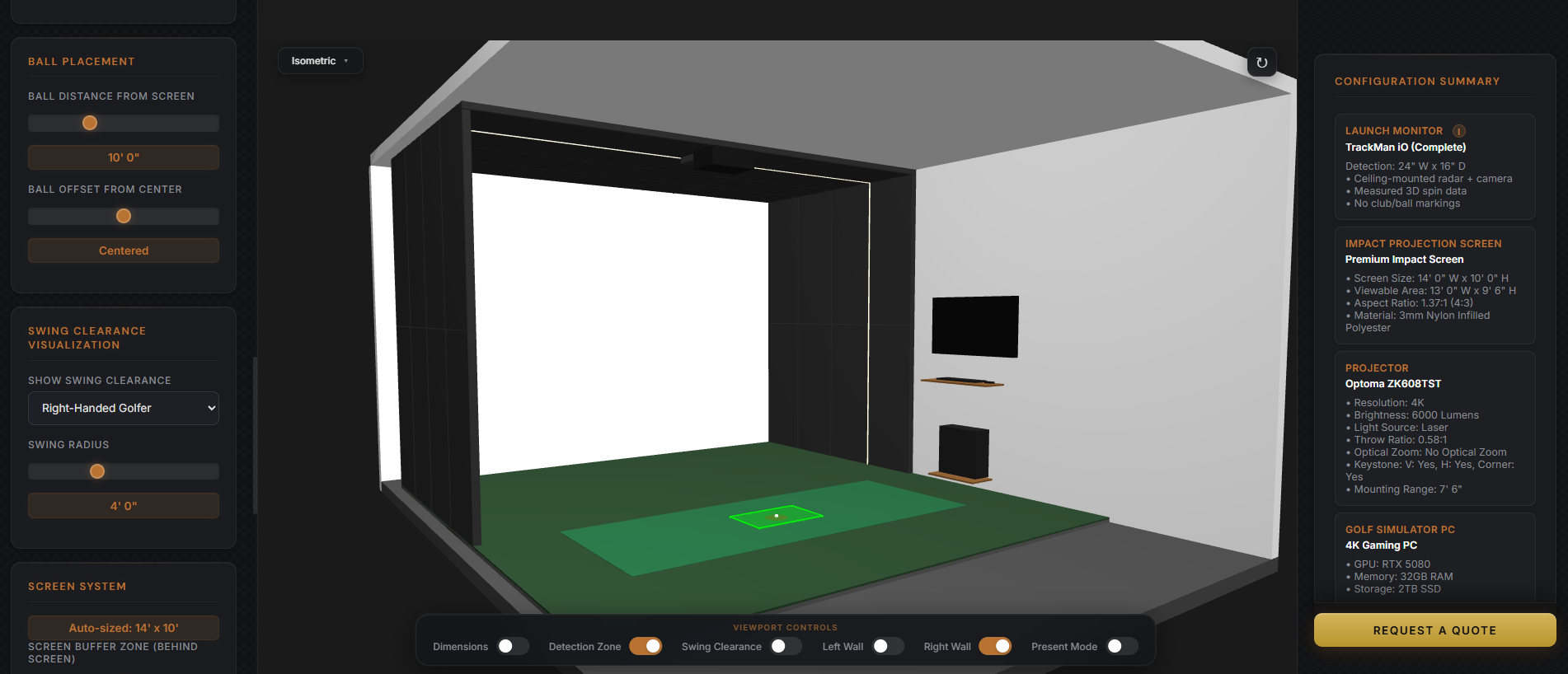 3D Golf Simulator Builder tool
