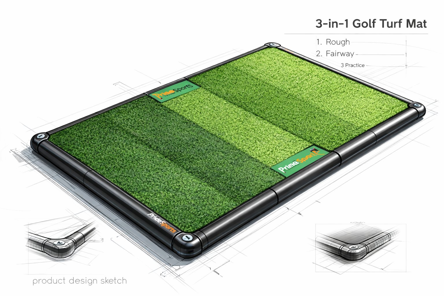 Golf turf mat design